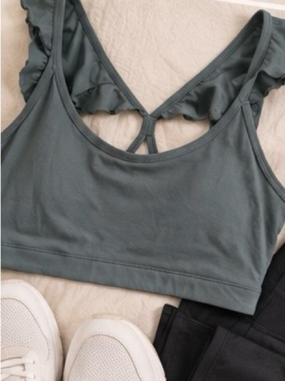 Joy Lab Ruffled Strappy Women's Crop Tank Top